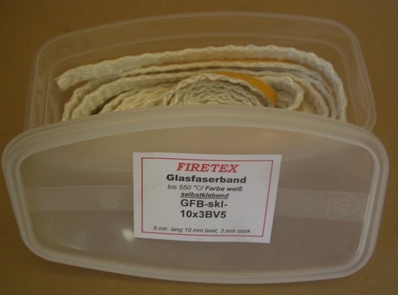 FIRETEX Glasfaserband, GFB-gra-skl-10x2-B5, selbstklebend, 10x2 mm, Lnge 5 m,